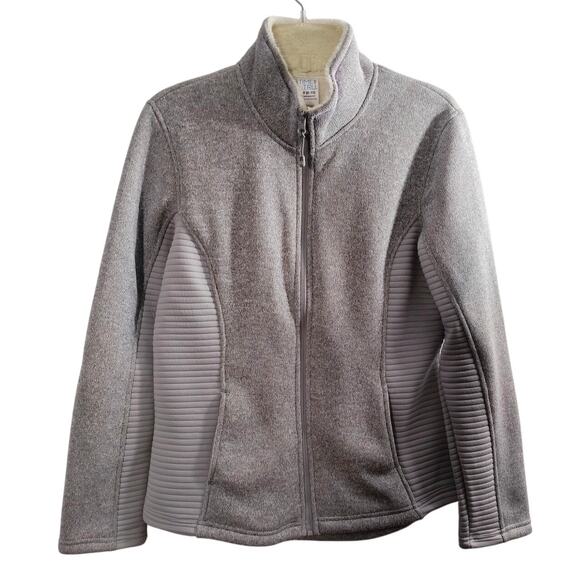 Time and Tru Jackets & Blazers - Time and Tru Knit Jacket Women's Size M Gray Knit Stretch Full Zip Pockets Lined